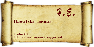Havelda Emese névjegykártya